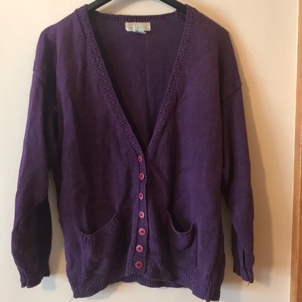 Vintage Ivy Club Purple Cardigan 80’s 90’s